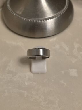 Men's Brushed Silver Ring Band Size 9